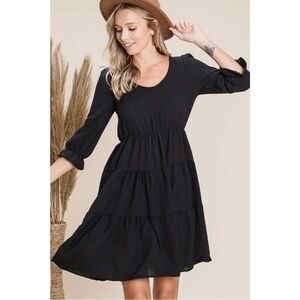 REB.inJ. 220 Elegant Black Tiered Dress